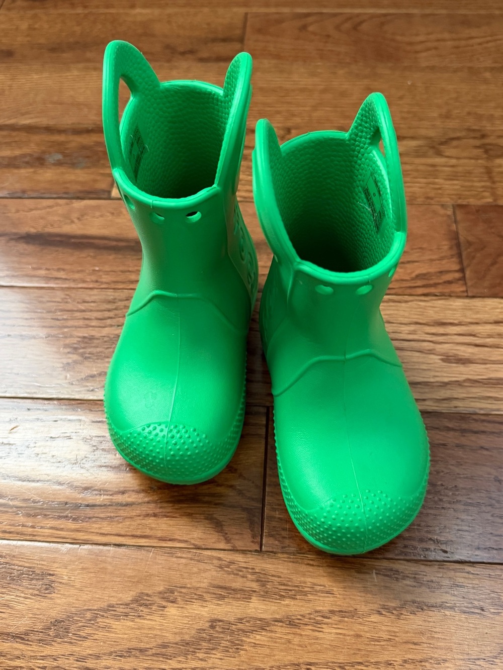 CROCS Bright Green Kids' Handle Rain Boots - Picture 2 of 8